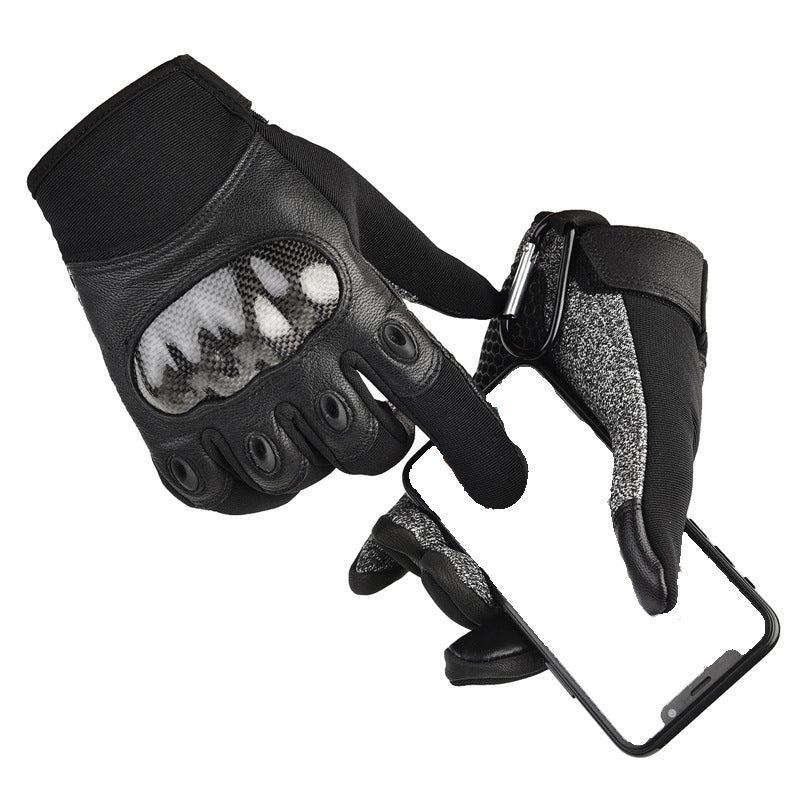 Carbon Fiber Shell Cut-resistant Wear-resistant Fighting Sports Training Non-slip Foreign Trade CS Tactical Gloves